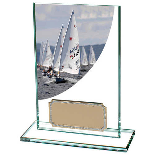 Colour Curve Sailing Jade Glass Trophy | 125mm |