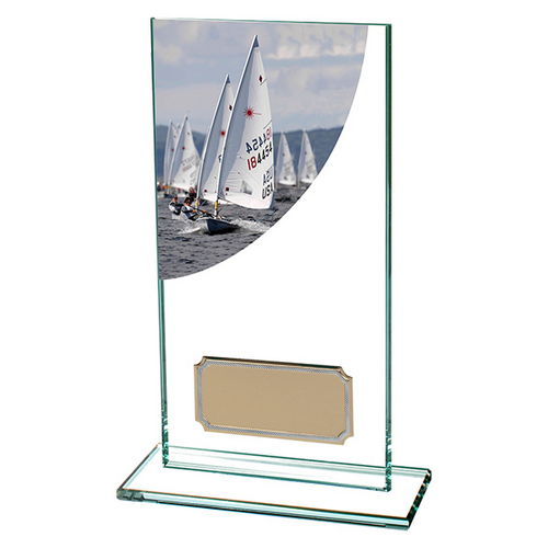 Colour Curve Sailing Jade Glass Trophy | 160mm |
