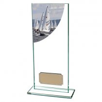 Colour Curve Sailing Jade Glass Trophy | 200mm |