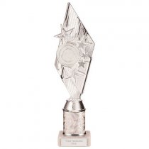 Pizzazz Plastic Tube Trophy | Silver | 325mm | S7