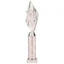 Pizzazz Plastic Tube Trophy Silver | 425mm | S7