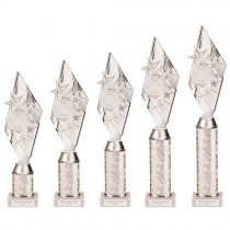 Pizzazz Plastic Tube Trophy Silver | 425mm | S7