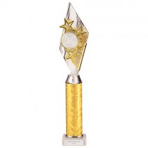 Pizzazz Plastic Tube Trophy | Silver & Gold | 425mm | S7