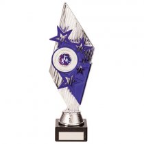Pizzazz Plastic Trophy | Silver & Purple | 280mm | S25