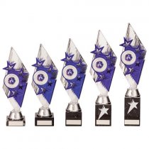 Pizzazz Plastic Trophy | Silver & Purple | 350mm | S25
