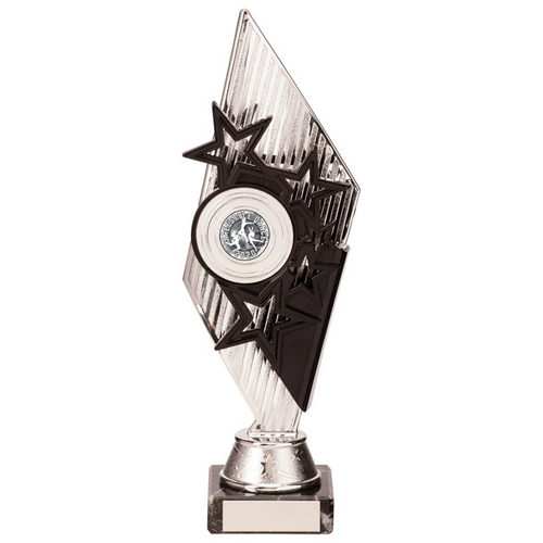 Pizzazz Plastic Trophy | Silver & Black | 270mm | S9