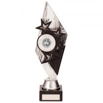 Pizzazz Plastic Trophy | Silver & Black | 280mm | S25