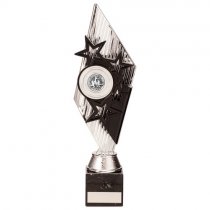 Pizzazz Plastic Trophy | Silver & Black | 300mm | E4294C