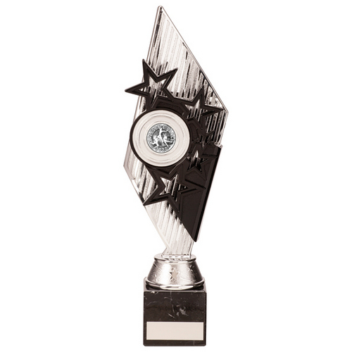 Pizzazz Plastic Trophy | Silver & Black | 300mm | E4294C