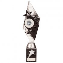 Pizzazz Plastic Trophy | Silver & Black | 325mm | S25