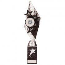 Pizzazz Plastic Trophy | Silver & Black | 350mm | S25