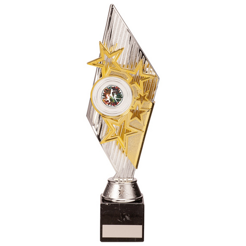 Pizzazz Plastic Trophy | Silver & Gold | 300mm | E4294C