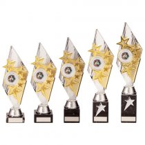 Pizzazz Plastic Trophy | Silver & Gold | 300mm | E4294C