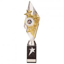 Pizzazz Plastic Trophy | Silver & Gold | 350mm | S25