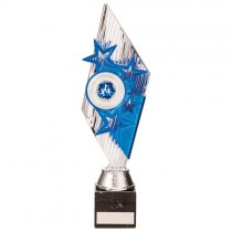 Pizzazz Plastic Trophy | Silver & Blue | 300mm | E4294C