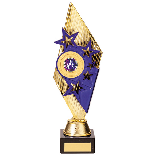 Pizzazz Plastic Trophy | Gold & Purple | 280mm | G25