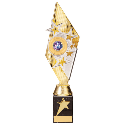 Pizzazz Plastic Trophy | Gold & Silver | 325mm | G25