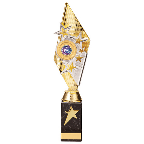 Pizzazz Plastic Trophy | Gold & Silver | 350mm | G25