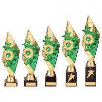 Pizzazz Plastic Trophy | Gold & Green | 280mm | G25