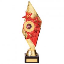 Pizzazz Plastic Trophy | Gold & Red | 280mm | G25
