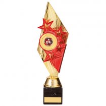 Pizzazz Plastic Trophy | Gold & Red | 300mm | E4293C