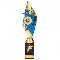 Pizzazz Plastic Trophy | Gold & Blue | 350mm | G25
