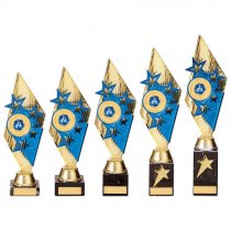 Pizzazz Plastic Trophy | Gold & Blue | 350mm | G25