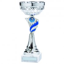Foxie Silver & Blue Bowl Trophy | Metal Bowl | 270mm | S49