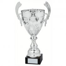 Petal Silver Presentation Trophy Cup With Handles | Metal Bowl | 370mm | S31