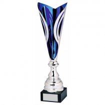 Celeste Blue & Silver Italian Sculpture Trophy | Metal Bowl | 410mm | S31