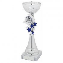 Sparkle Silver & Blue Bowl Trophy | Metal Bowl | 250mm | S7