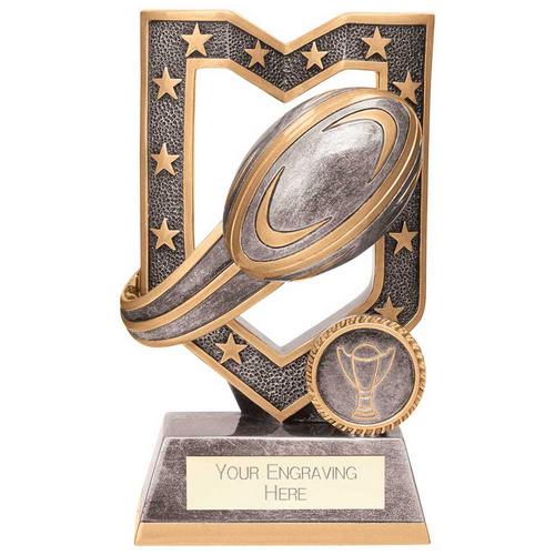 Apex Rugby Trophy | Antique Silver | 140mm | G25