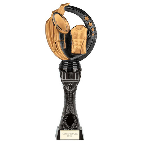 Renegade Heavyweight Rugby Trophy | Black | 250mm | G5