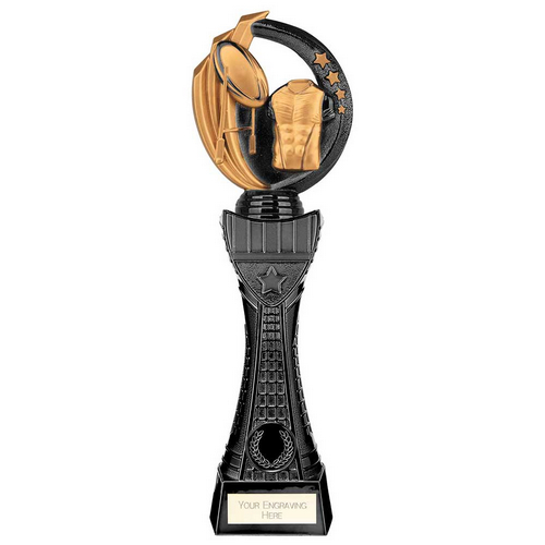 Renegade Heavyweight Rugby Trophy | Black | 310mm | G24
