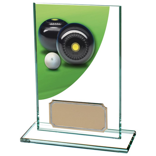 Colour Curve Lawn Bowls Jade Glass Trophy | 125mm |