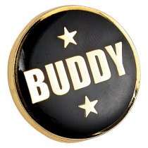 Heritage Buddy Pin Badge | Black & Gold | 20mm |