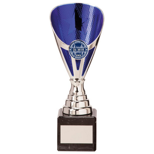 Rising Stars Premium Plastic Trophy | Silver & Blue | 200mm | E4294C