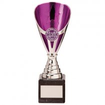 Rising Stars Premium Plastic Trophy | Silver & Purple | 200mm | E4294C