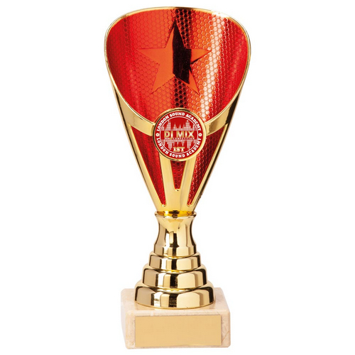 Rising Stars Premium Plastic Trophy | Gold & Red | 170mm | G7