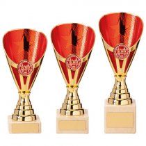 Rising Stars Premium Plastic Trophy | Gold & Red | 170mm | G7
