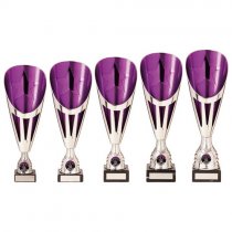Rising Stars Deluxe Plastic Lazer Cup | Silver & Purple | 295mm | S7