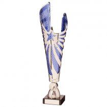 MegaStar Laser Trophy Cup | Silver-Blue | 345mm | S9