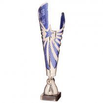 MegaStar Laser Trophy Cup | Silver-Blue | 360mm | S9
