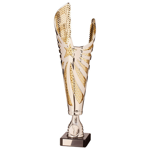 MegaStar Laser Trophy Cup | Silver-Gold | 345mm | S9