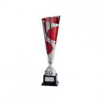 Quest Laser Cut Silver & Red Trophy Cup | 385mm | S25
