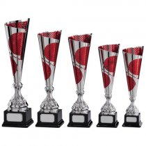 Quest Laser Cut Silver & Red Trophy Cup | 395mm | G25