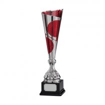 Quest Laser Cut Silver & Red Trophy Cup | 465mm | G25
