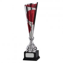 Quest Laser Cut Silver & Red Trophy Cup | 520mm | S25
