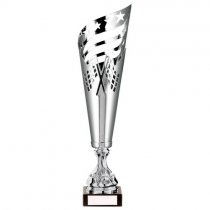 Monza Lazer Cut Metal Trophy Cup | Silver | 345mm | S9