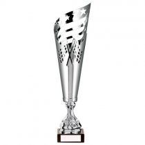 Monza Lazer Cut Metal Trophy Cup | Silver | 345mm | S9